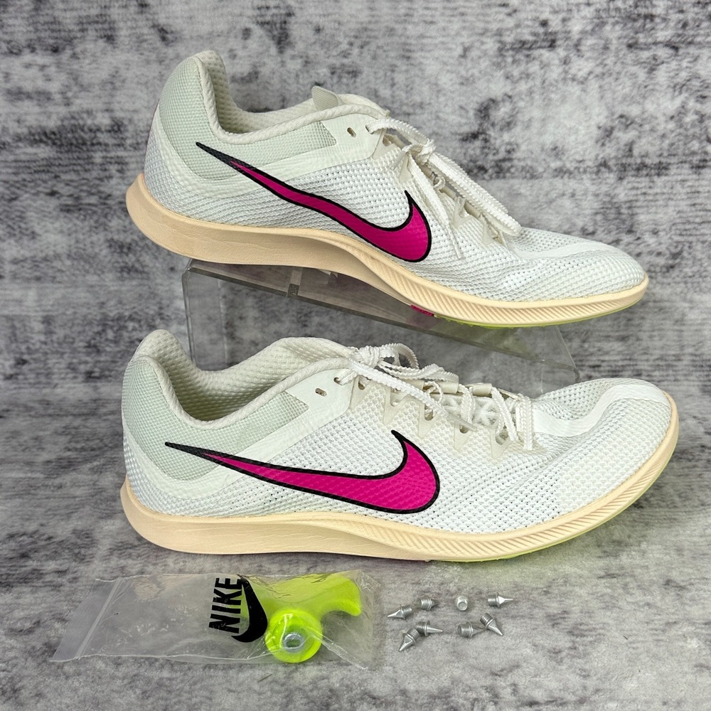 New No Box Nike Zoom Rival Distance Track Spikes Men's Size 12 White Pink DC8725